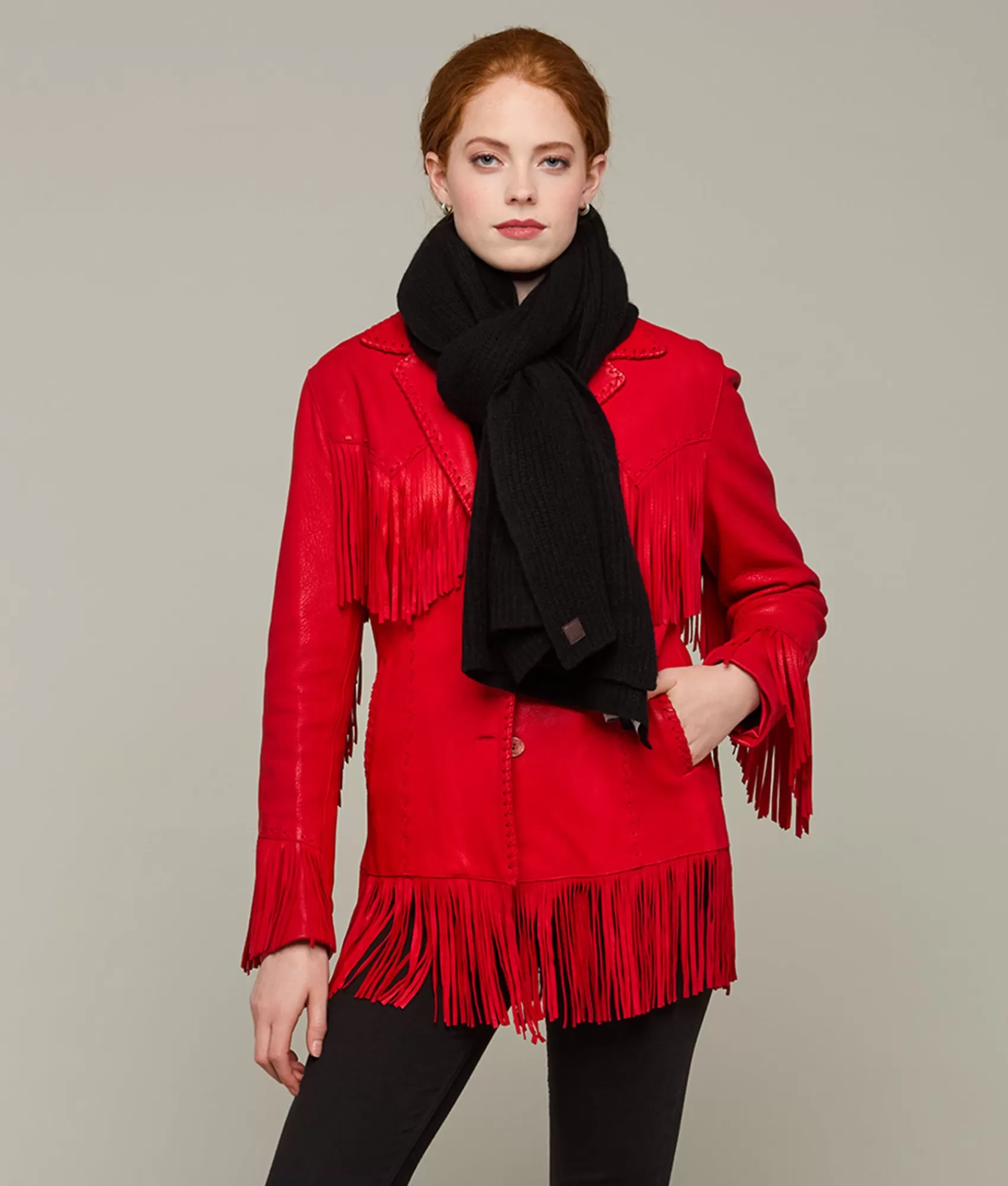 Lucchese Scarves | Cashmere Scarf Black