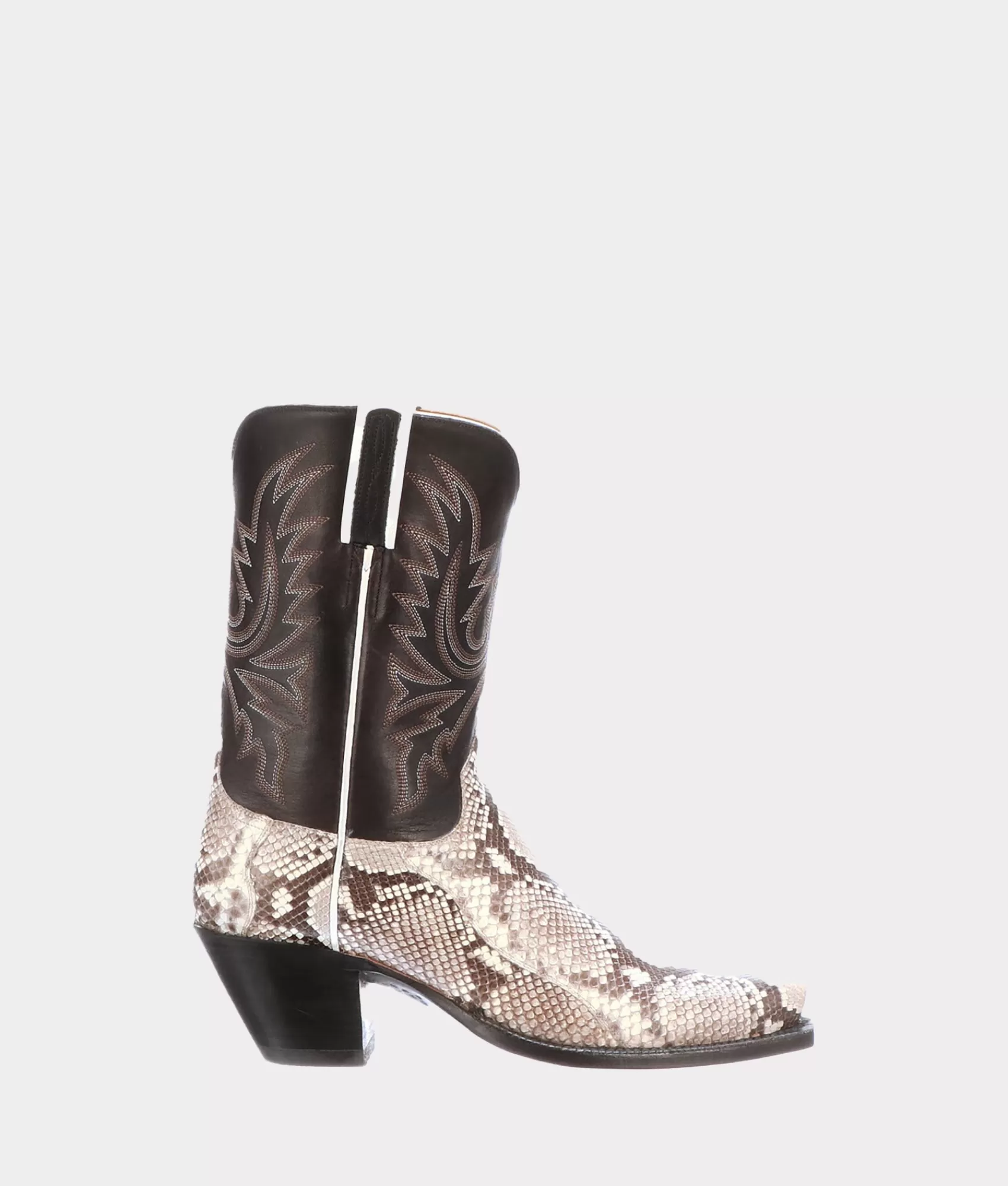 Lucchese Cowboy | Dale Exotic Black/White+Black