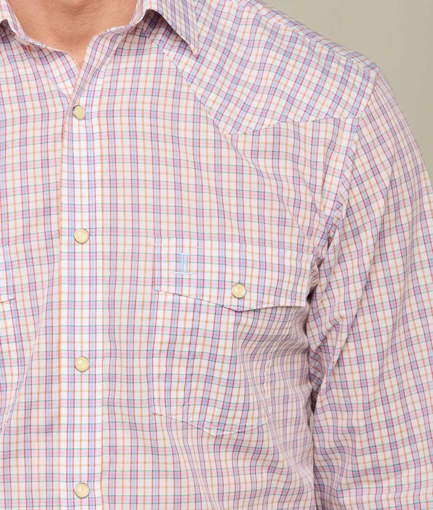 Lucchese Tops | El Paso Plaids LavenderAndPaprikaBorderedBoxCheck