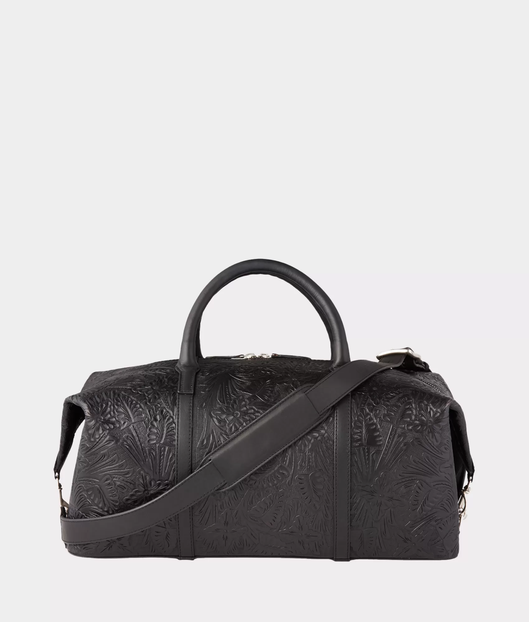Lucchese Travel | Travel | Hand-Tooled Duffle Black