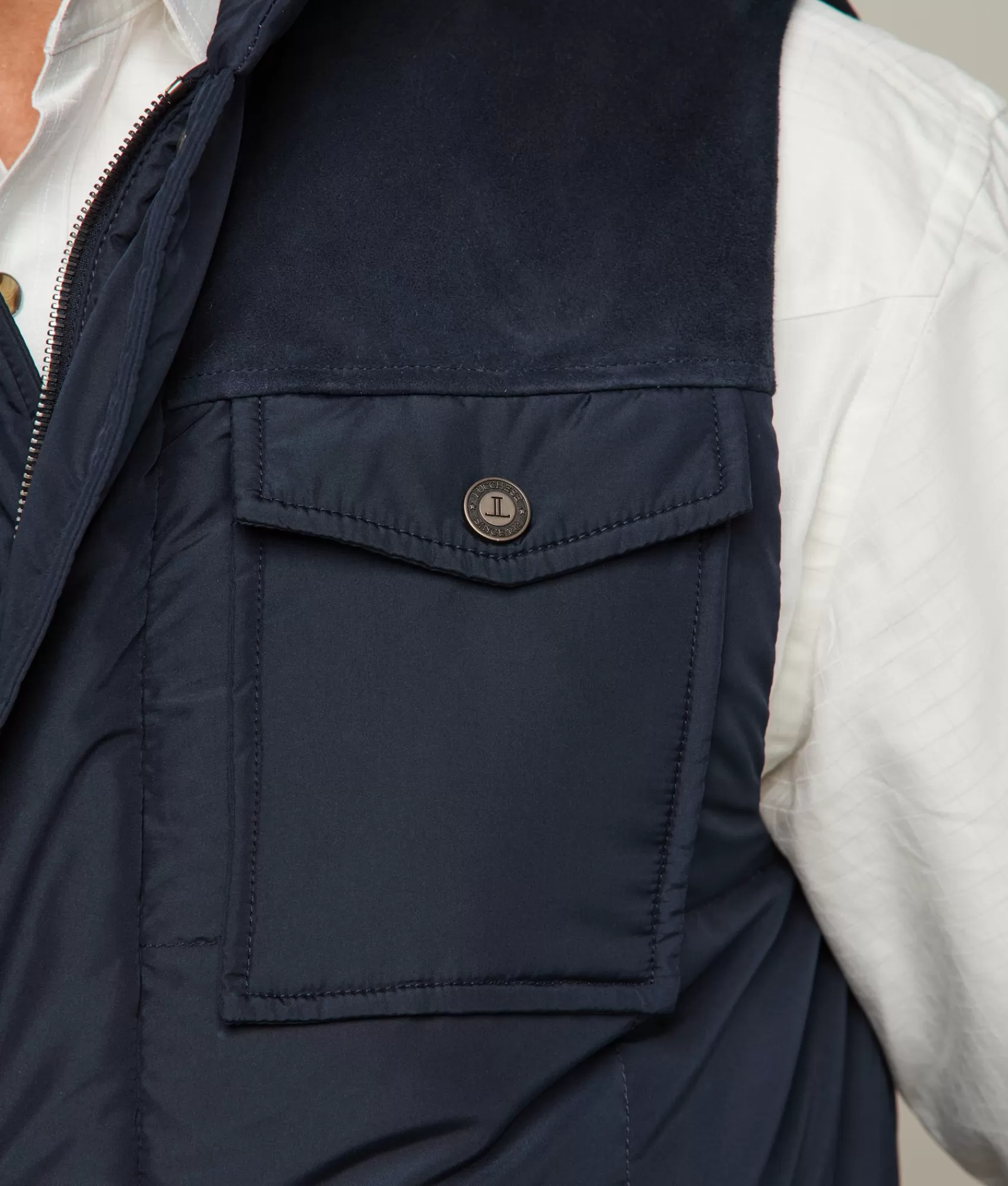 Lucchese Outerwear | John Puffer Vest Navy