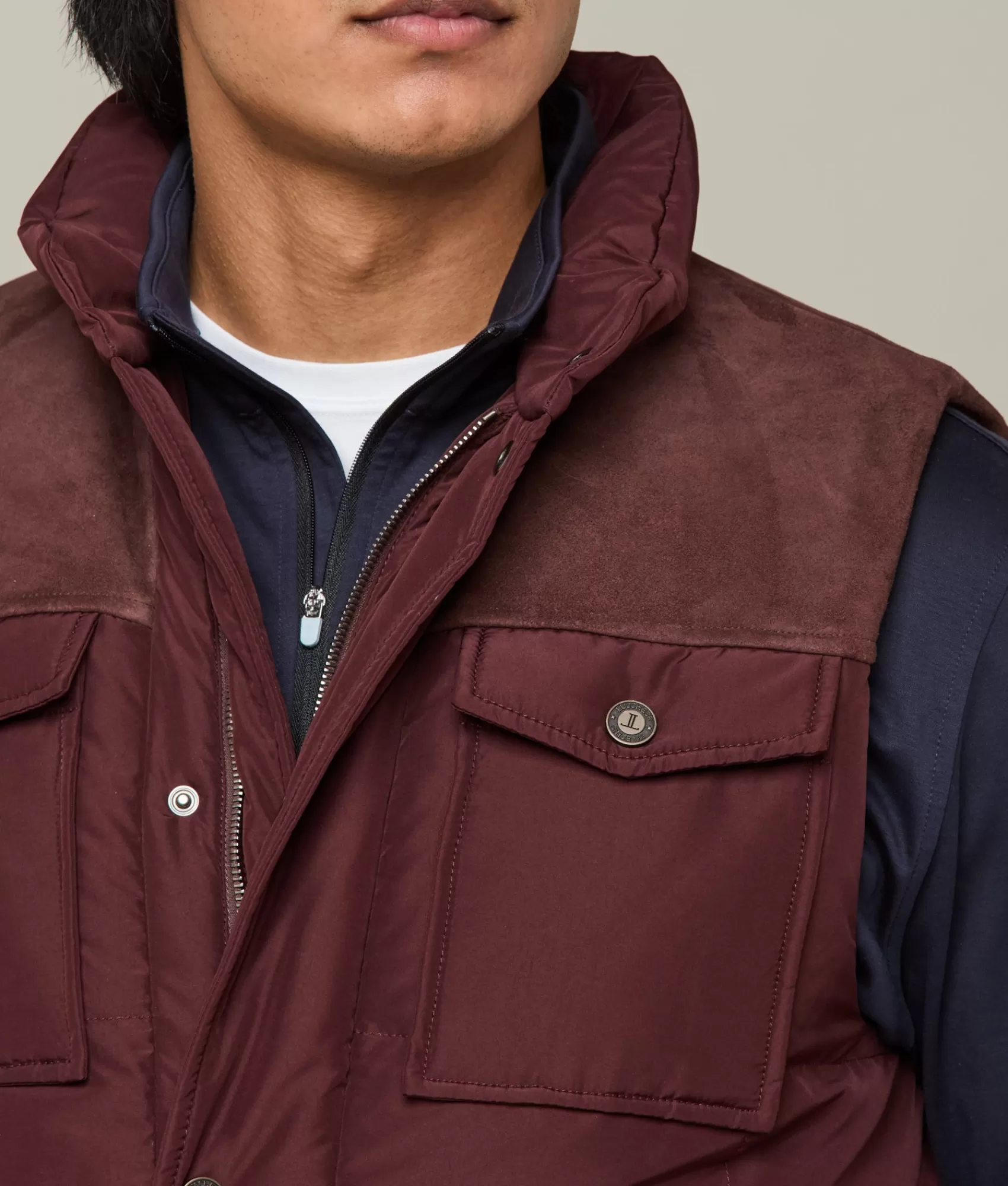 Lucchese Outerwear | John Puffer Vest Wine
