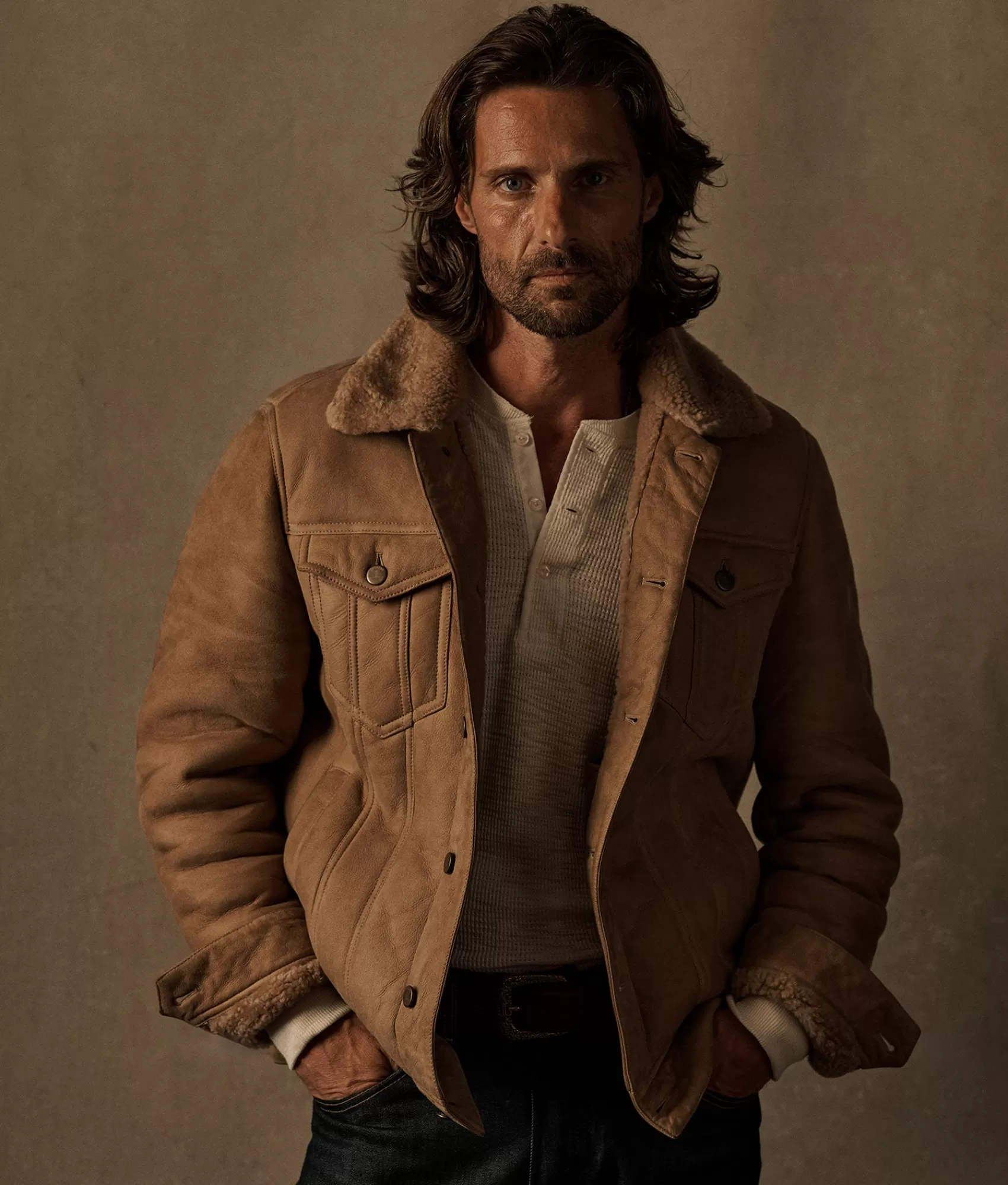 Lucchese Outerwear | Kyle Shearling Trucker Jacket Natural