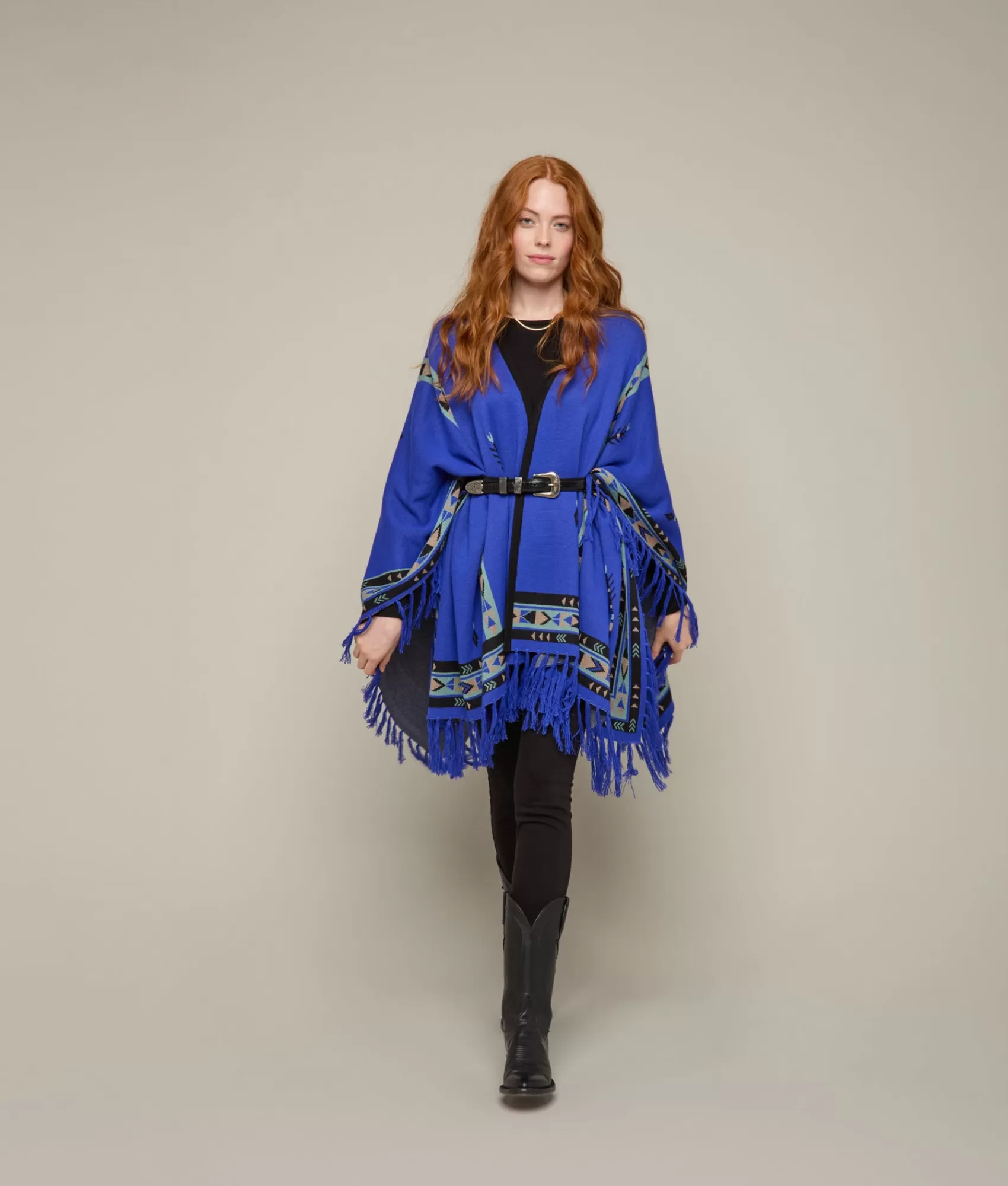 Lucchese Outerwear | Capes | Lightweight Alpaca Cape Sapphire