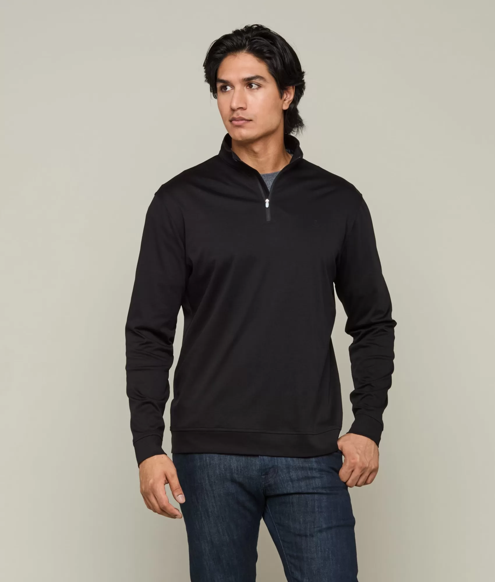 Lucchese Outerwear | Lightweight Quarter Zip Black