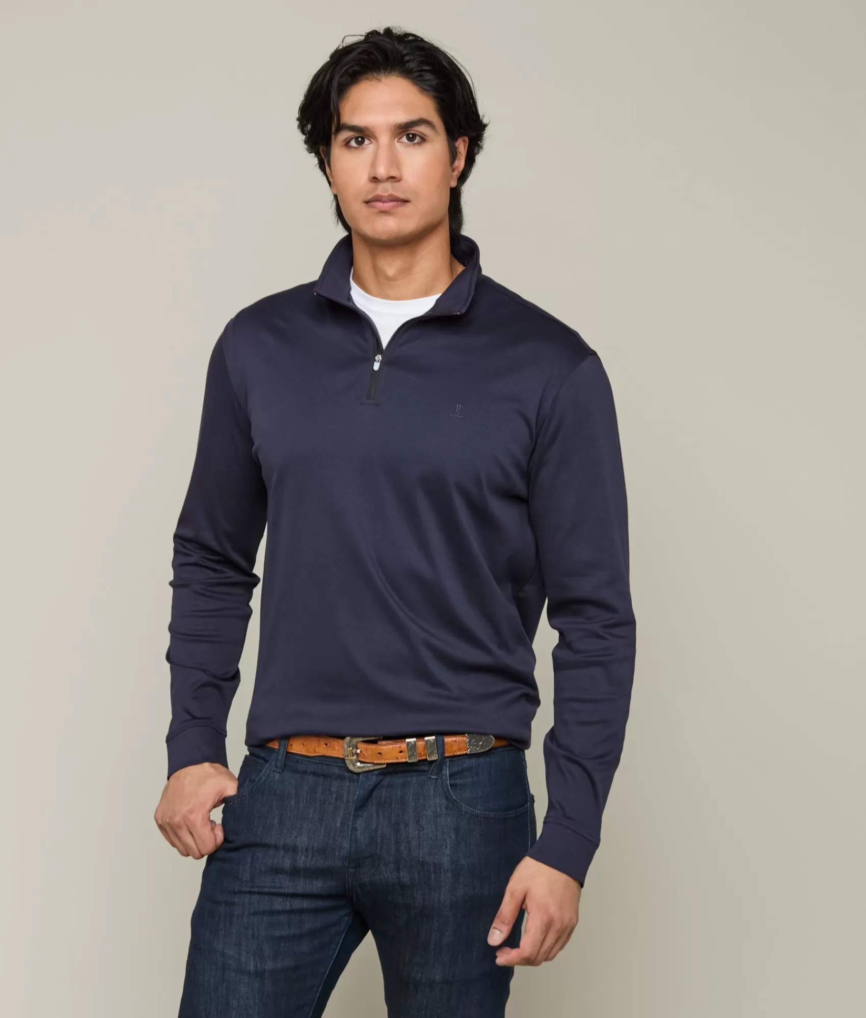 Lucchese Outerwear | Lightweight Quarter Zip Navy