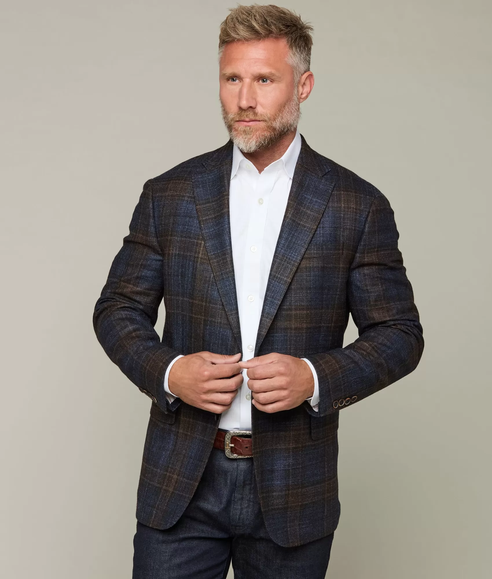 Lucchese Outerwear | Sport Coat Blue/TanPlaid