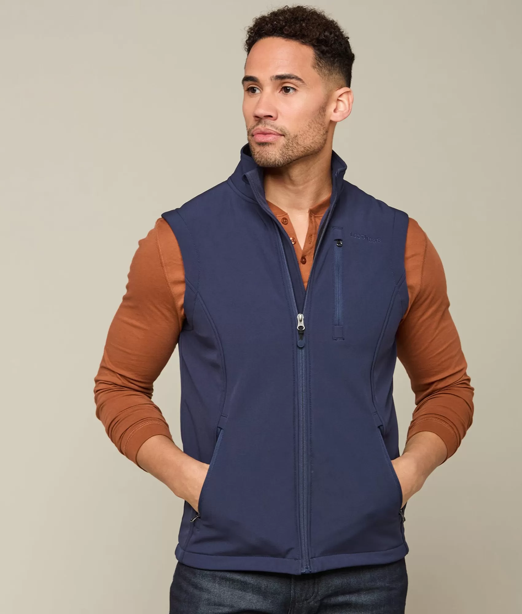 Lucchese Outerwear | Men's Ripstop Vest Navy