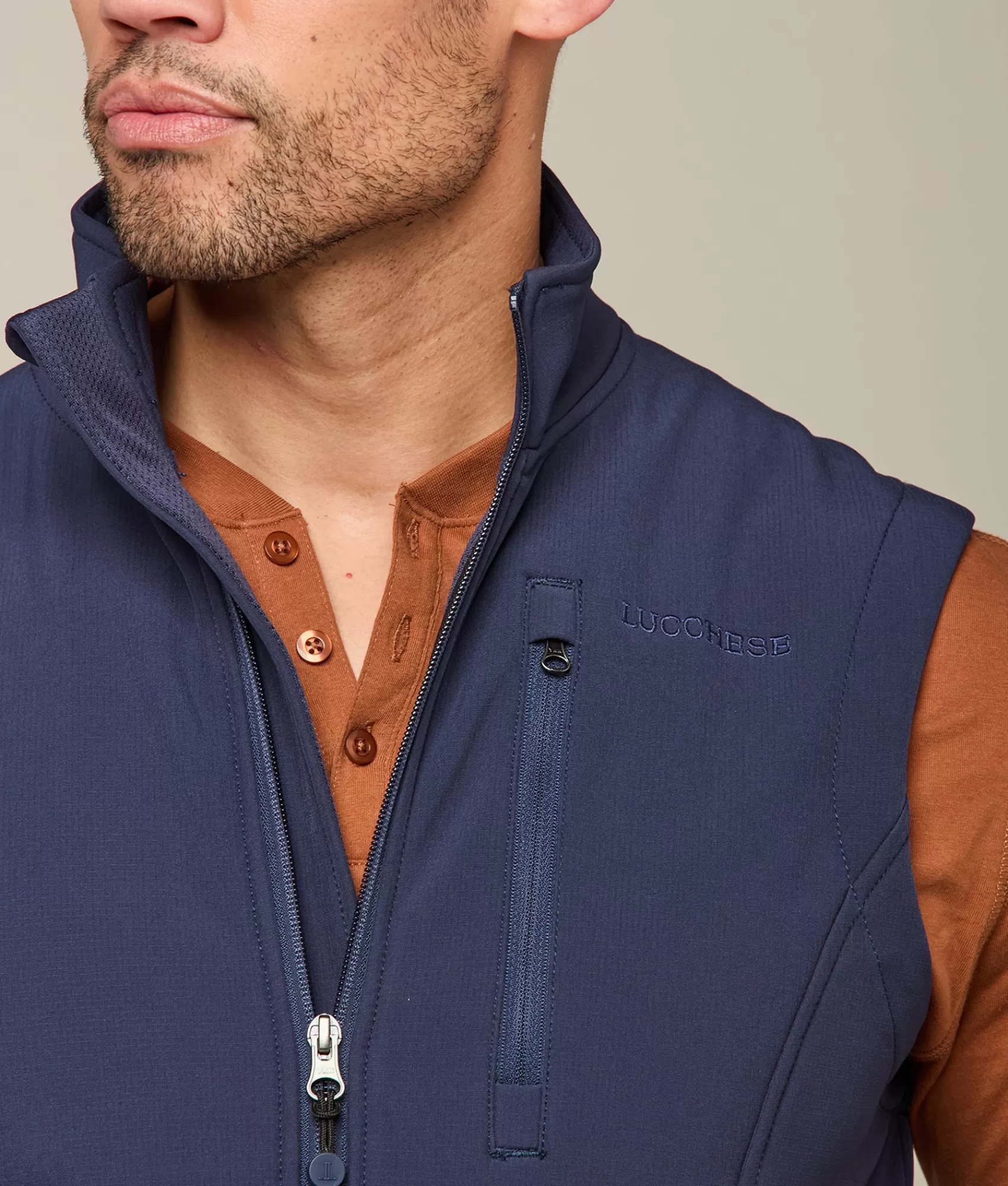 Lucchese Outerwear | Men's Ripstop Vest Navy