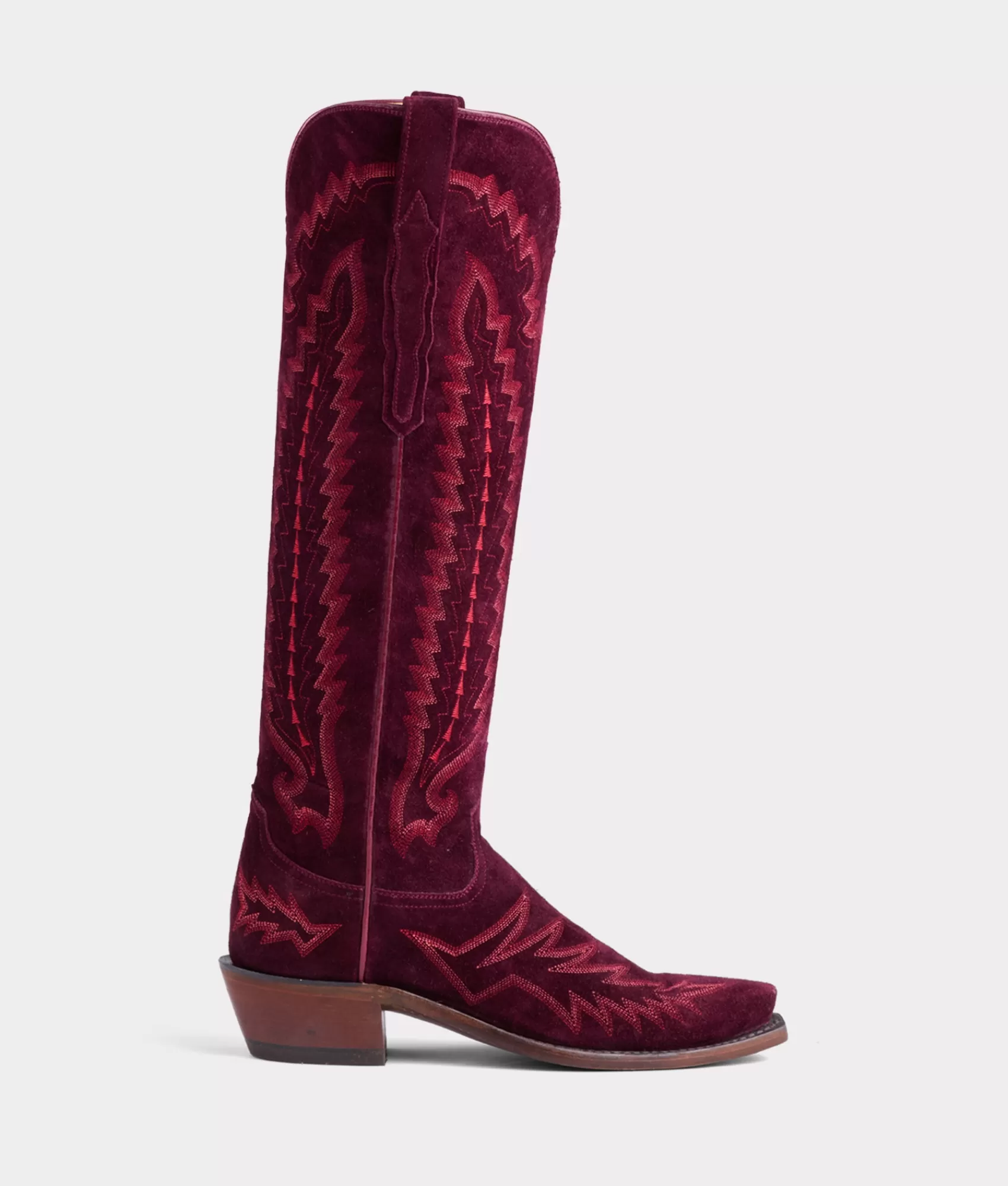 Lucchese Cowboy | Tall | Priscilla Suede Garnet