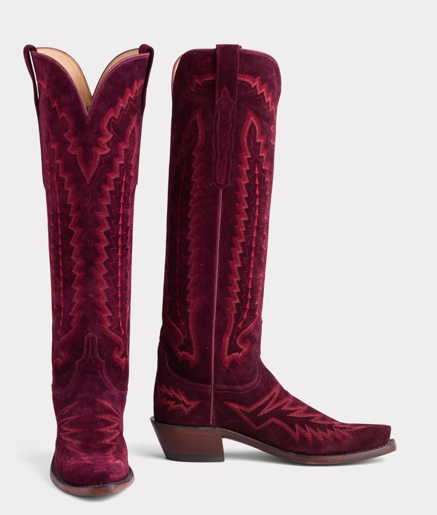 Lucchese Cowboy | Tall | Priscilla Suede Garnet