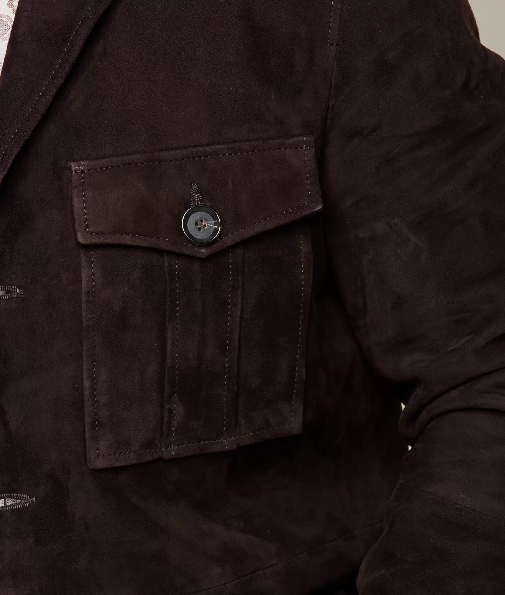 Lucchese Outerwear | Safari Suede Jacket Chocolate