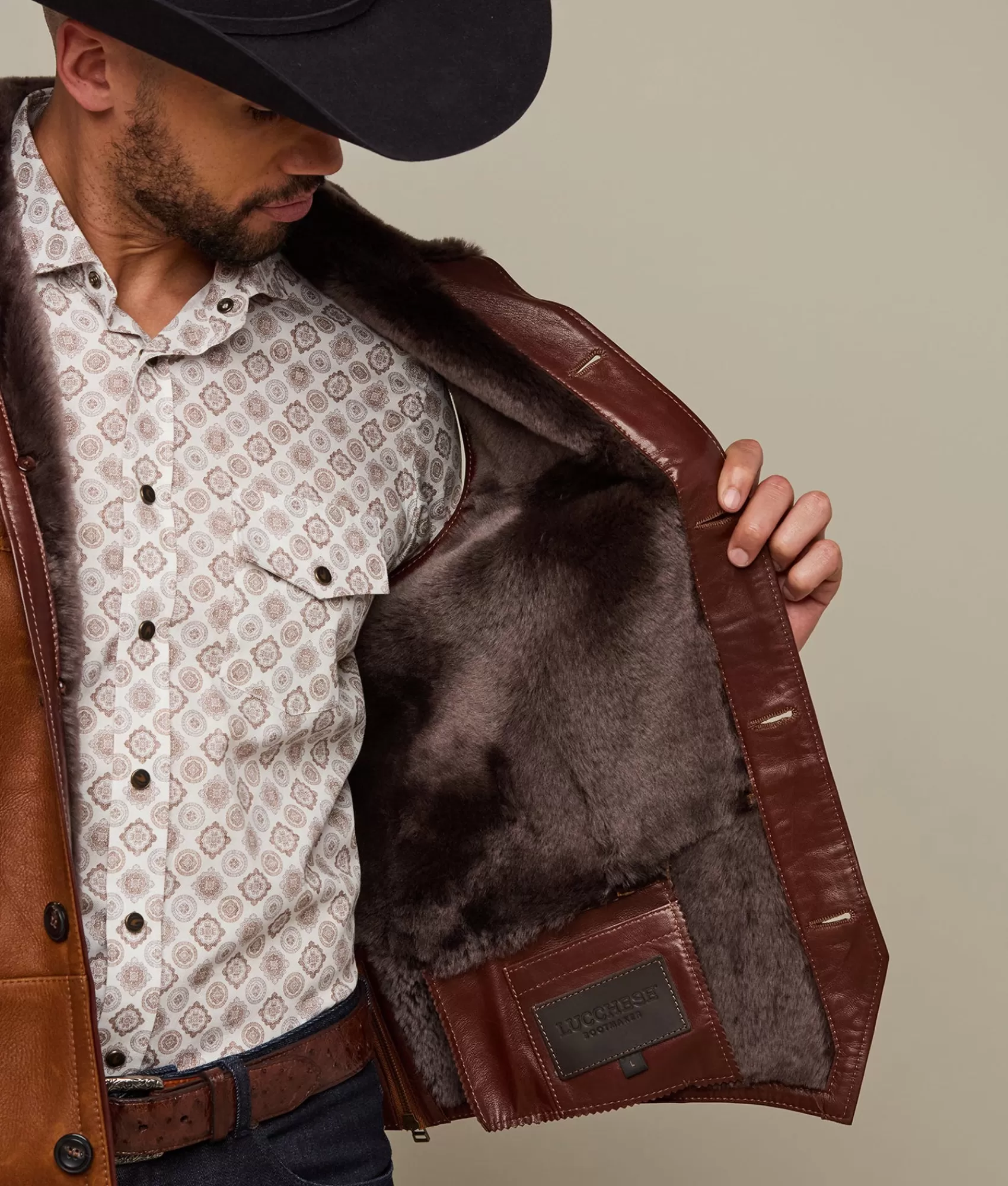 Lucchese Outerwear | Shearling Vest Cognac